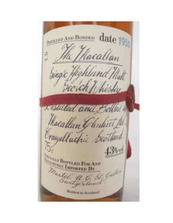The Macallan  Handwritten Red Ribbon Single Malt Scotch Whisky 1950